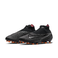 Nike Phantom GX Elite Dynamic Fit Gras Voetbalschoenen (FG) Zwart Wit Donkergrijs