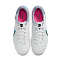 Nike Tiempo Legend 9 Academy Grass/ Artificial Grass Football Shoes (MG) White Black Blue Hot Pink