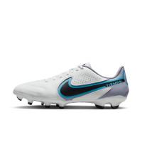 Nike Tiempo Legend 9 Academy Gras / Kunstgras Voetbalschoenen (MG) Wit Zwart Blauw Felroze