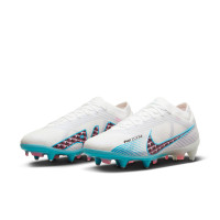 Nike Zoom Mercurial Vapor 15 Elite Iron-Nop Football Shoes (SG) Anti-Clog White Blue Pink