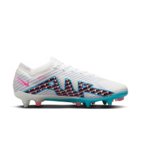 Nike Zoom Mercurial Vapor 15 Elite Iron-Nop Football Shoes (SG) Anti-Clog White Blue Pink