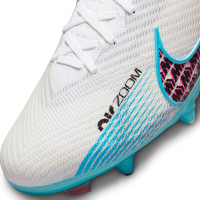 Nike Zoom Mercurial Vapor 15 Elite Iron-Nop Football Shoes (SG) Anti-Clog White Blue Pink