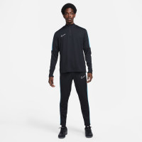 Nike Academy 23 1/4-Zip Trainingstrui Zwart Lichtblauw Wit