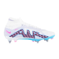 Nike Zoom Mercurial Superfly 9 Elite Iron-Nop Football Shoes (SG) Pro Player White Bright Blue Hot Pink