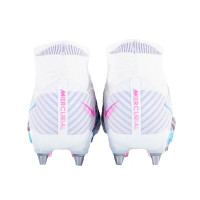Nike Zoom Mercurial Superfly 9 Elite Iron-Nop Football Shoes (SG) Pro Player White Bright Blue Hot Pink