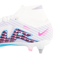 Nike Zoom Mercurial Superfly 9 Elite IJzeren-Nop Voetbalschoenen (SG) Pro Player Wit Felblauw Felroze