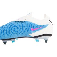 Nike Phantom GX Elite Dynamic Fit IJzeren-Nop Voetbalschoenen (SG) Pro Player Wit Felblauw Felroze