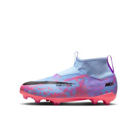 Nike Zoom Mercurial Superfly 9 MDS Pro Grass Football Shoes (FG) Kids Blue Purple