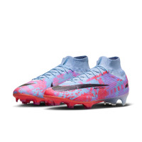 Nike Zoom Mercurial Superfly 9 MDS Elite Grass Football Shoes (FG) Blue Purple Pink