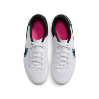 Nike Tiempo Legend Club 9 Grass/ Artificial Grass Football Shoes (MG) Kids White Black Blue Pink