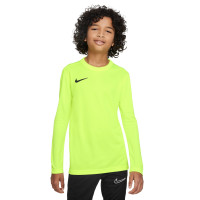 Nike Dry Park VII Long Sleeve Football Shirt Kids Neon Yellow Black