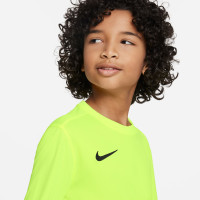 Nike Dry Park VII Long Sleeve Football Shirt Kids Neon Yellow Black