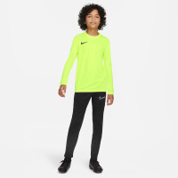 Nike Dry Park VII Long Sleeve Football Shirt Kids Neon Yellow Black
