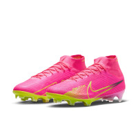 Nike Zoom Mercurial Superfly 9 Elite Grass Football Shoes (FG) Pink Yellow Black