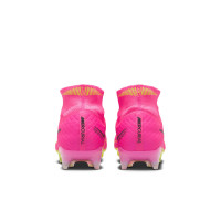 Nike Zoom Mercurial Superfly 9 Elite Gras Voetbalschoenen (FG) Roze Geel Zwart