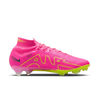 Nike Zoom Mercurial Superfly 9 Elite Gras Voetbalschoenen (FG) Roze Geel Zwart