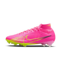Nike Zoom Mercurial Superfly 9 Elite Gras Voetbalschoenen (FG) Roze Geel Zwart