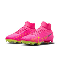 Nike Zoom Mercurial Superfly 9 Pro Grass Football Shoes (FG) Pink Yellow Black