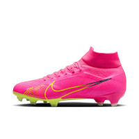 Nike Zoom Mercurial Superfly 9 Pro Gras Voetbalschoenen (FG) Roze Geel Zwart