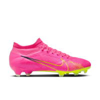 Nike Zoom Mercurial Vapor 15 Pro Gras Voetbalschoenen (FG) Roze Geel Zwart