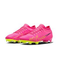 Nike Zoom Mercurial Vapor 15 Pro Gras Voetbalschoenen (FG) Roze Geel Zwart