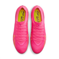 Nike Zoom Mercurial Vapor 15 Pro Gras Voetbalschoenen (FG) Roze Geel Zwart