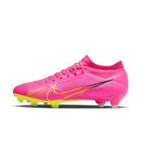 Nike Zoom Mercurial Vapor 15 Pro Gras Voetbalschoenen (FG) Roze Geel Zwart