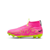 Nike Zoom Mercurial Superfly 9 Pro Veterloze Gras Voetbalschoenen (FG) Kids Roze Geel Zwart