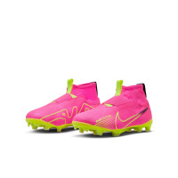 Nike Zoom Mercurial Superfly 9 Pro Veterloze Gras Voetbalschoenen (FG) Kids Roze Geel Zwart