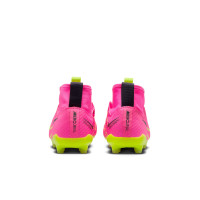 Nike Zoom Mercurial Superfly 9 Pro Veterloze Gras Voetbalschoenen (FG) Kids Roze Geel Zwart