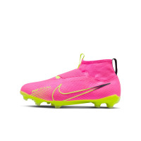 Nike Zoom Mercurial Superfly 9 Pro Veterloze Gras Voetbalschoenen (FG) Kids Roze Geel Zwart
