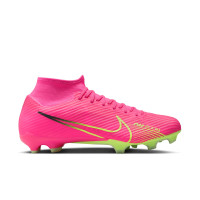 Nike Zoom Mercurial Superfly 9 Academy Gras / Kunstgras Voetbalschoenen (MG) Roze Geel Zwart