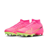 Nike Zoom Mercurial Superfly 9 Academy Gras / Kunstgras Voetbalschoenen (MG) Roze Geel Zwart