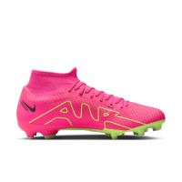 Nike Zoom Mercurial Superfly 9 Academy Gras / Kunstgras Voetbalschoenen (MG) Roze Geel Zwart