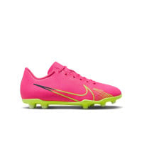 Nike Mercurial Vapor 15 Club Grass/ Artificial Grass Football Shoes (MG) Kids Pink Yellow Black