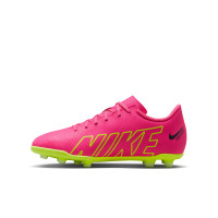 Nike Mercurial Vapor 15 Club Grass/ Artificial Grass Football Shoes (MG) Kids Pink Yellow Black