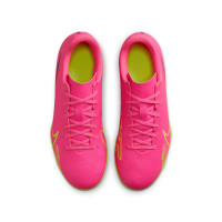 Nike Mercurial Vapor 15 Club Grass/ Artificial Grass Football Shoes (MG) Kids Pink Yellow Black