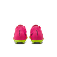 Nike Mercurial Vapor 15 Club Grass/ Artificial Grass Football Shoes (MG) Kids Pink Yellow Black