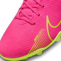 Nike Mercurial Vapor 15 Club Grass/ Artificial Grass Football Shoes (MG) Kids Pink Yellow Black