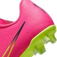 Nike Mercurial Vapor 15 Club Grass/ Artificial Grass Football Shoes (MG) Kids Pink Yellow Black