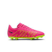 Nike Mercurial Vapor 15 Club Grass/ Artificial Grass Football Shoes (MG) Kids Pink Yellow Black