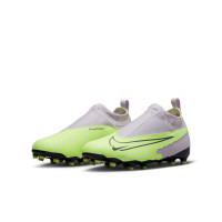 Nike Phantom GX Academy Dynamic Fit Gras / Kunstgras Voetbalschoenen (MG) Kids Geel Zwart Paars