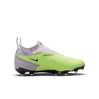 Nike Phantom GX Academy Dynamic Fit Gras / Kunstgras Voetbalschoenen (MG) Kids Geel Zwart Paars