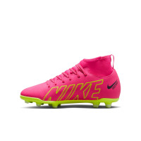 Nike Mercurial Superfly 9 Club Grass/Artificial Grass Football Shoes (MG) Kids Pink Yellow Black