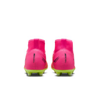 Nike Mercurial Superfly 9 Club Grass/Artificial Grass Football Shoes (MG) Kids Pink Yellow Black