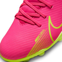 Nike Mercurial Superfly 9 Club Grass/Artificial Grass Football Shoes (MG) Kids Pink Yellow Black