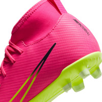 Nike Mercurial Superfly 9 Club Grass/Artificial Grass Football Shoes (MG) Kids Pink Yellow Black