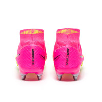 Nike Zoom Mercurial Superfly 9 Elite Iron Stud Football Shoes (SG) Pro Player Pink Yellow Black