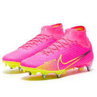 Nike Zoom Mercurial Superfly 9 Elite Iron Stud Football Shoes (SG) Pro Player Pink Yellow Black