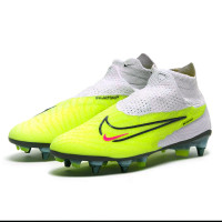 Nike Phantom GX Elite Dynamic Fit IJzeren-Nop Voetbalschoenen (SG) Pro Player Wit Felgeel Zwart